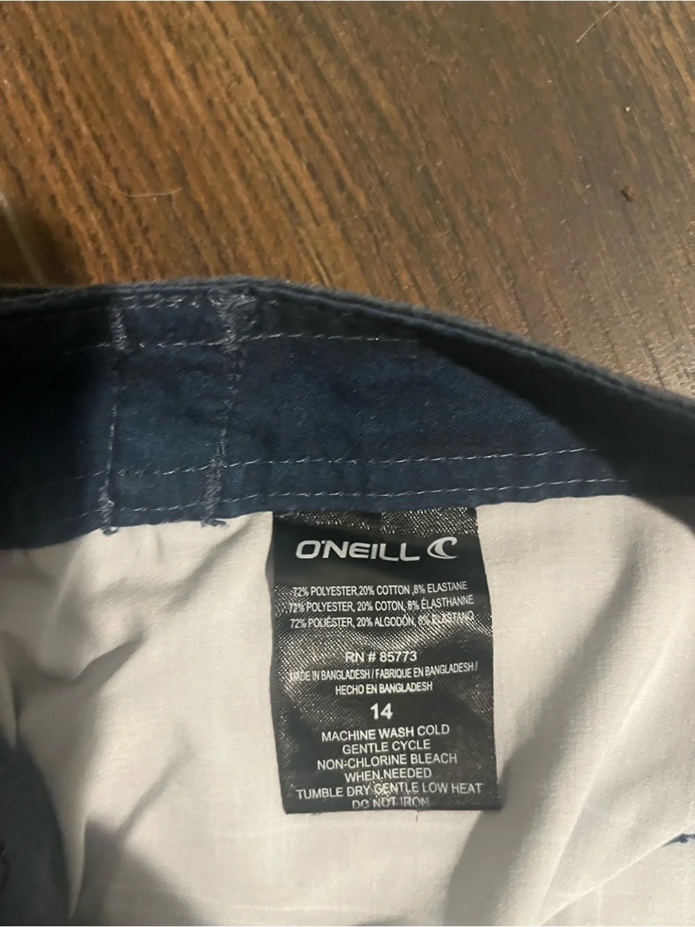 O'Neill Boys Navy, Light Blue & White Striped Swim Trunks